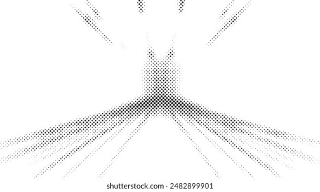 Fondo de efecto ráfaga de estrella de semitono. Efecto de luz de semitono. explosión de luz brillante. fondo abstracto de puntos de semitono grunge.