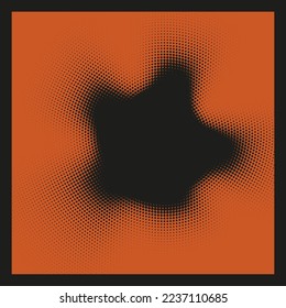 Halftone star Figure. Geometric shapes with texture.