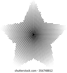 Halftone star on white