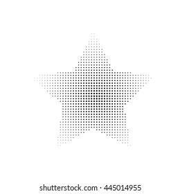 Halftone star on the white background