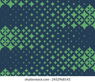 Halftone star pattern vector illustration. Geometric seamless pattern on isolated background. Star decrease sign concept.