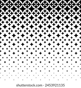 Halftone star pattern vector illustration. Geometric seamless pattern on isolated background. Star decrease sign concept.