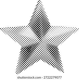 Diseño gráfico de forma de estrella de semitono