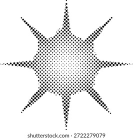 Diseño de ilustración de patrón de estallido estelar de semitono
