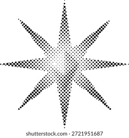 Diseño de ilustración de patrón de estallido estelar de semitono