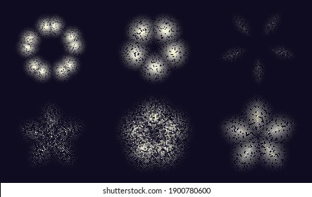 halftone stars dot stock vector illustration set