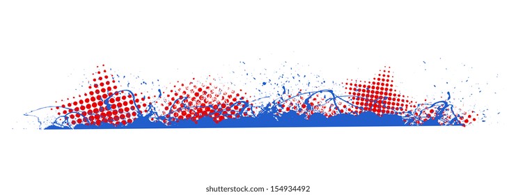 halftone stars edge border vector
