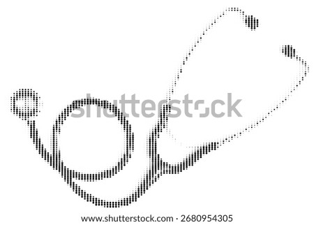 Halftone Stethoscope Dotted Vector Icon Graphic
