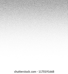 Halftone stippled dotted background. Stipple effect vector pattern. Chaotic circle dots isolated on the white background.