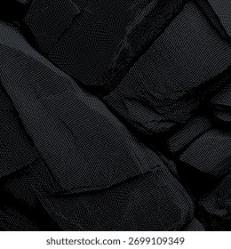 Patrón de textura de piedra de semitono en negro: ilustración de superficie de roca Abstractas.