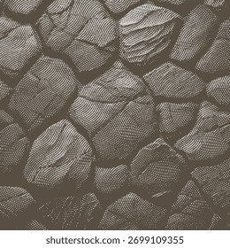 Halftone stone texture pattern in brown – Abstract rock surface illustration.