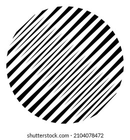 Halftone striped circle. Vector outline icon.