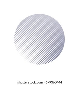 Halftone stripes circle background. Blue and white geometric pattern. Vector abstract background.