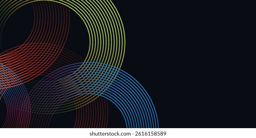 Halftone stripes frames set. Circle line texture isolated on black background. stripe spray texture. Vector abstract design element spiral circle sound wave vector stripes circle. colorful