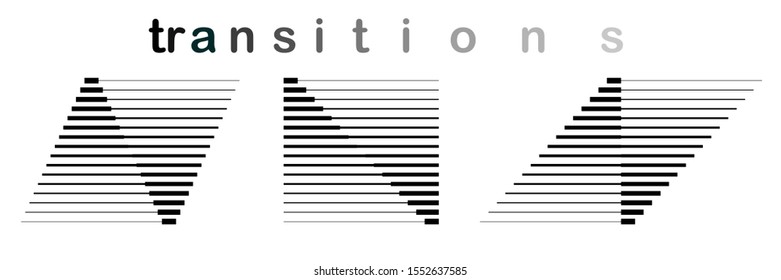 Halftone stripes pattern, with parallel lines. Geometric monochrome texture with gradient transition effect. Abstract modern graphic background. Trendy design.