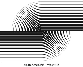 Halftone stripes texture. Geometric black and white pattern. Vector abstract background.