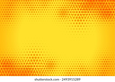 halftone style abstract geometric pattern yellow banner with text space vector