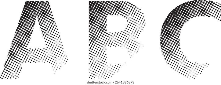 Halftone style letters apc abstract design