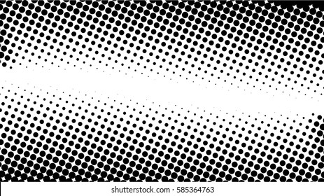 Halftone Style Pop Art Abstract Page Template. Vector Illustration, Circle Pattern Is Step A Big Shape To Small Size With White Background