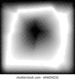 Halftone style pop art abstract page template. Vector illustration, circle pattern is step a big shape to small on white background
