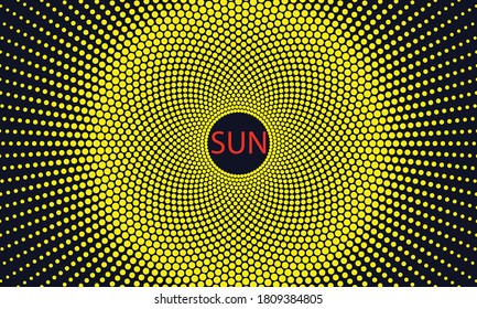 concepto de sol semitónico. El fondo abstracto de puntos amarillos.