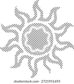 Ilustración de sol de semitono con puntos