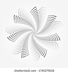 Halftone wirbelt floralen Hintergrund. Vector dots Textur Retro Hintergrund. Abstraktes Design-Element für Mehrzweckeinsatz.