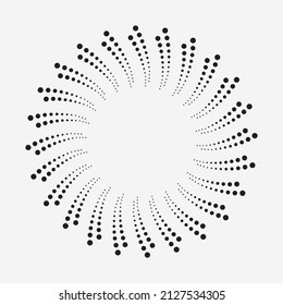 Halftone swirl pattern background. Vector dots texture retro backdrop. Abstract halftone vector design element. Abstract monochrome backdrop. Vector art. Halftone logo design.