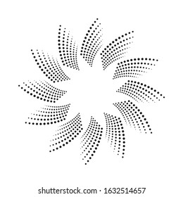 Halftone swirl pattern. Halftone design elements. Logo vector.