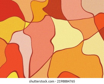 Halftone swirling twirling flat colored background with yellow, orange, and red vector wallpaper rectangle