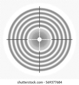 Halftone target grey and white. Grey dots on white background.
