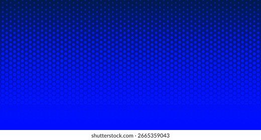 Halftone technology banner with hexagons, futuristic blue gradient background, digital element, hexagon pattern