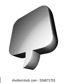 halftone text balloon ib black over white