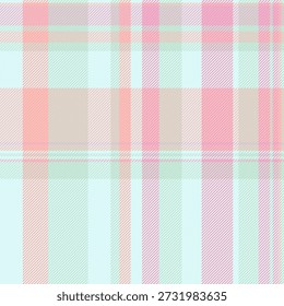 Halftone textile texture fabric, ethnic tartan seamless check. Hippie vector pattern plaid background in light and pink colors palette.
