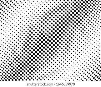 Halftone texture abstract black and white. Monochrome vintage background.Squares technology pattern.Design element for prints, web pages, template