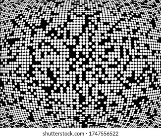  Halftone texture abstract black and white. Monochrome vintage background.Squares technology pattern.Design element for prints, web pages, template