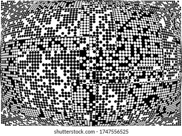  Halftone texture abstract black and white. Monochrome vintage background.Squares technology pattern.Design element for prints, web pages, template