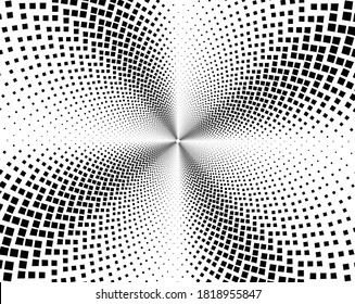 Textura de semitono abstracta en blanco y negro. Fondo vintage monocromo.Patrón de tecnología de cuadrados.Elemento de diseño para impresiones, páginas web, plantilla.zig zag