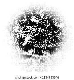 Halftone texture. Abstract blur of black dots on a white background