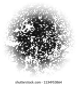 Halftone texture. Abstract blur of black dots on a white background