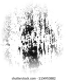 Halftone texture. Abstract blur of black dots on a white background