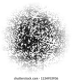 Halftone texture. Abstract blur of black dots on a white background