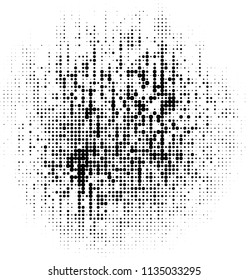 Halftone texture. Abstract blur of black dots on a white background