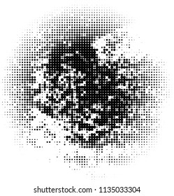 Halftone texture. Abstract blur of black dots on a white background