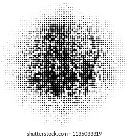 Halftone texture. Abstract blur of black dots on a white background