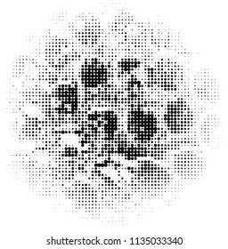 Halftone texture. Abstract blur of black dots on a white background