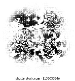 Halftone texture. Abstract blur of black dots on a white background