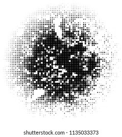 Halftone texture. Abstract blur of black dots on a white background