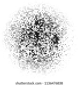 Halftone texture. Abstract blur of black dots on a white background