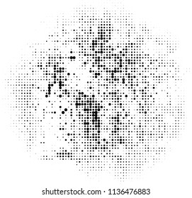 Halftone texture. Abstract blur of black dots on a white background